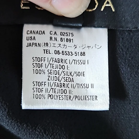 Escada black floral flowy skirt-42 - Picture 7 of 9